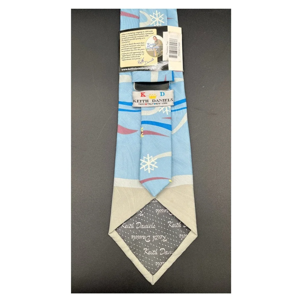 Vtg Keith Daniels Mens Neck Tie Handmade Christmas Snowman‎ New w/ Tags
